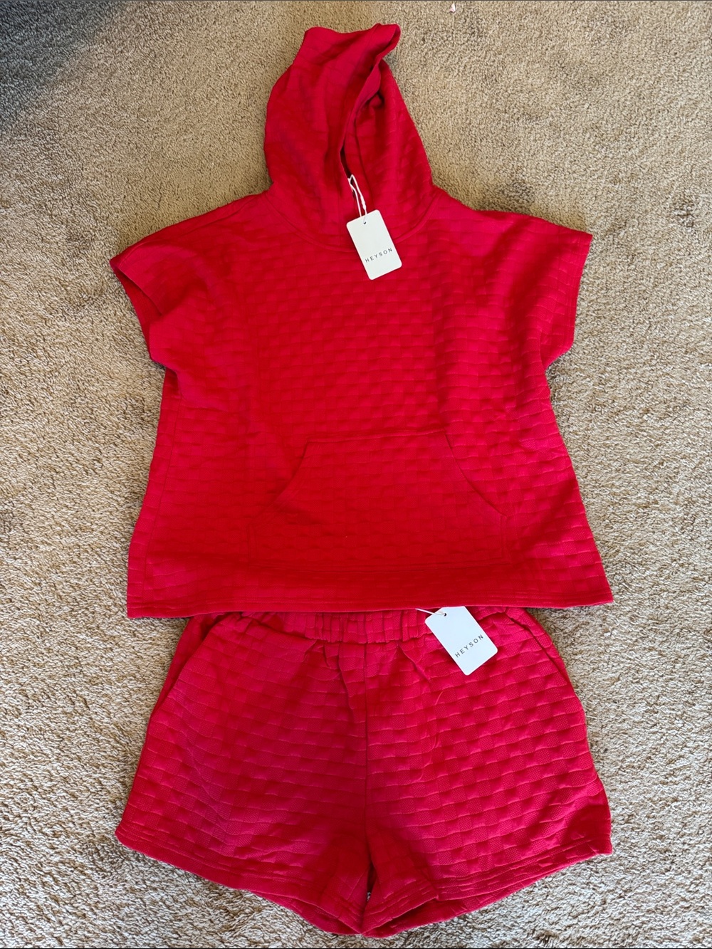 Heyson Quilted Hooded Short Set
